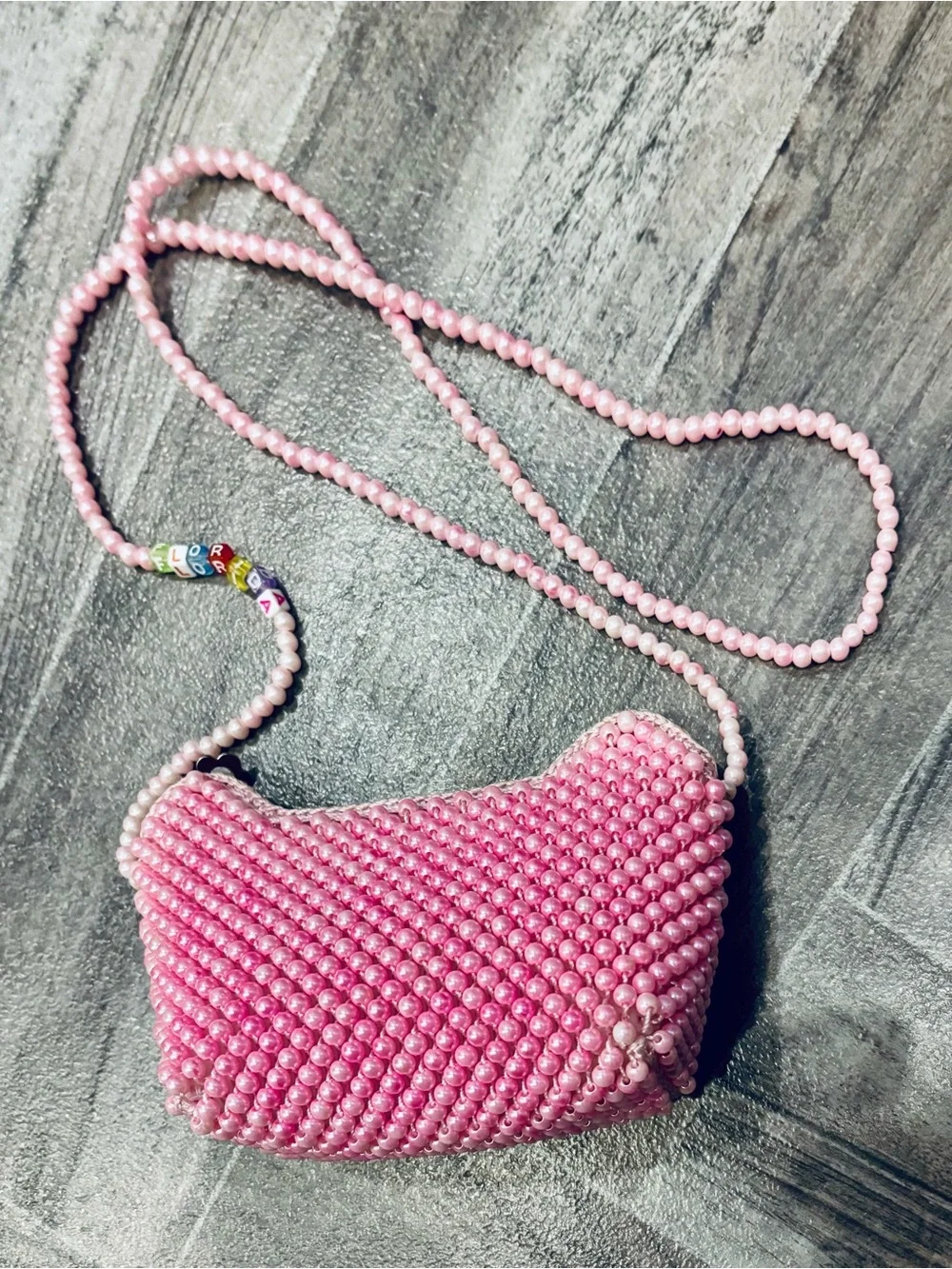 Girls Light Pink Unicorn Purse with Florida Beading